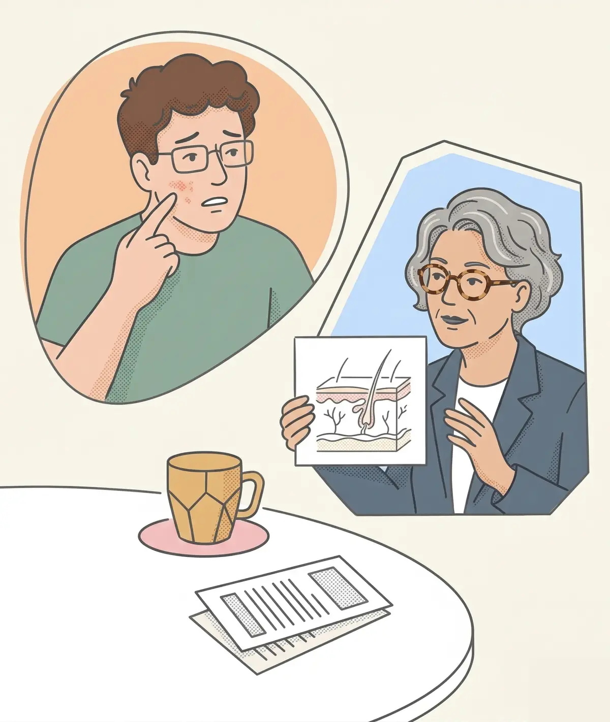 Soft placeholder panel for guided question flow preview